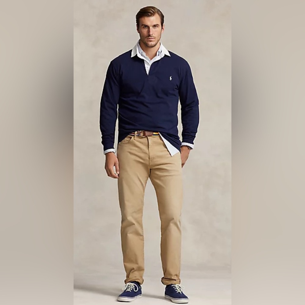 NWT Polo Ralph Lauren Varick Men’s Slim Straight Stretch Jean. Color:Khaki 40X30